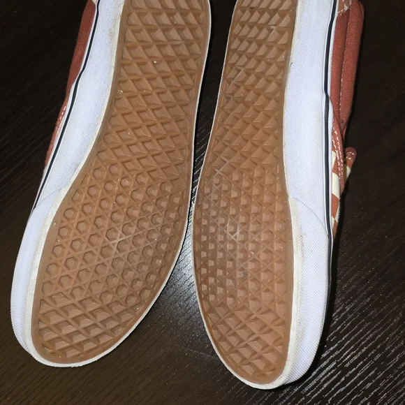 Vans Rust/Brown Checkerboard Slip-Ons - Picture 5 of 14